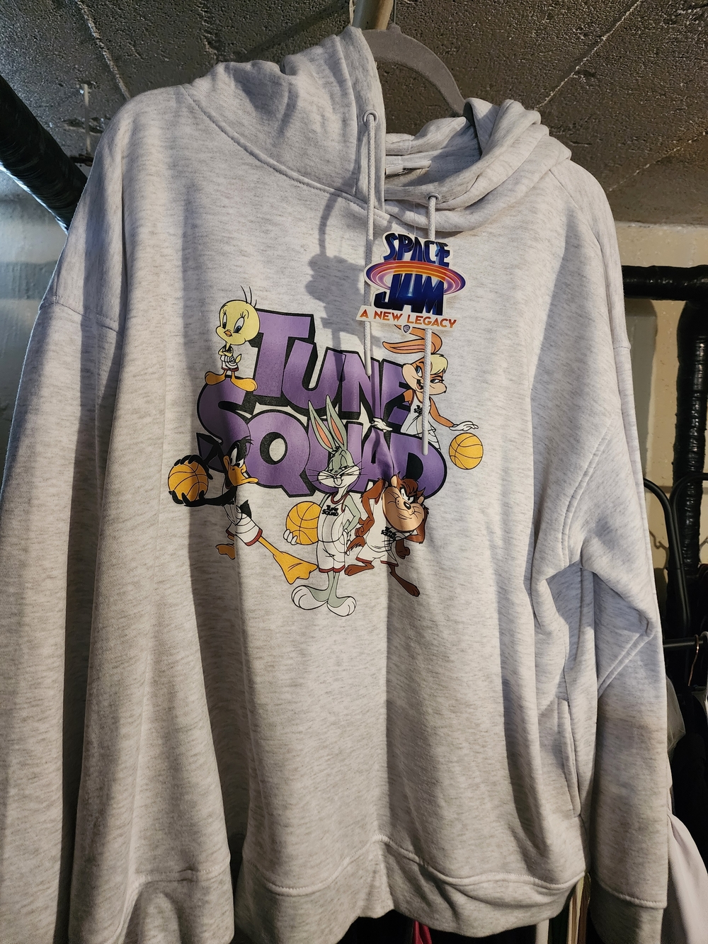 Looney Tunes 'Tune Squad' Space Jam Pullover Hoodie Jogger Set - Light Gray